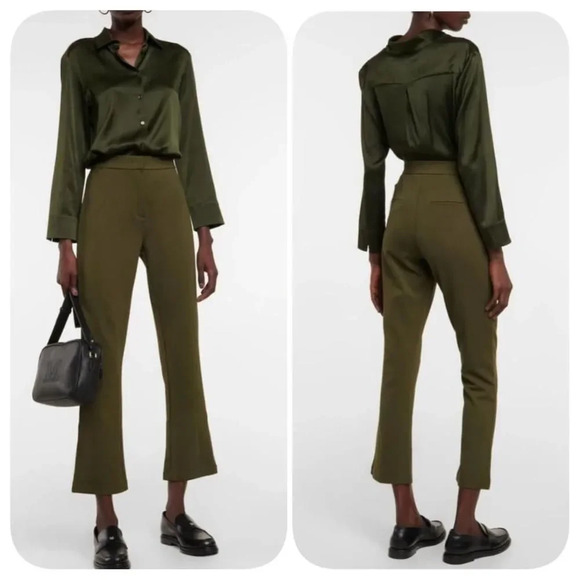 NWOT Max Mara Green Straight Leg Pants Size S - Picture 1 of 12